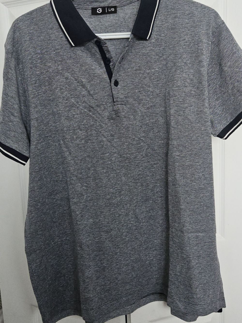 G By G Grey Short-Sleeve Polo Shirt - Large